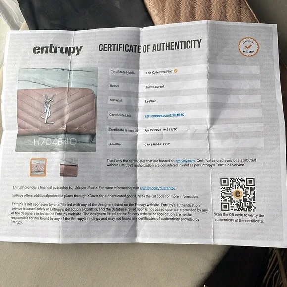 YSL wallet in blush pink silver hardware with dust bag and COA - Picture 15 of 16